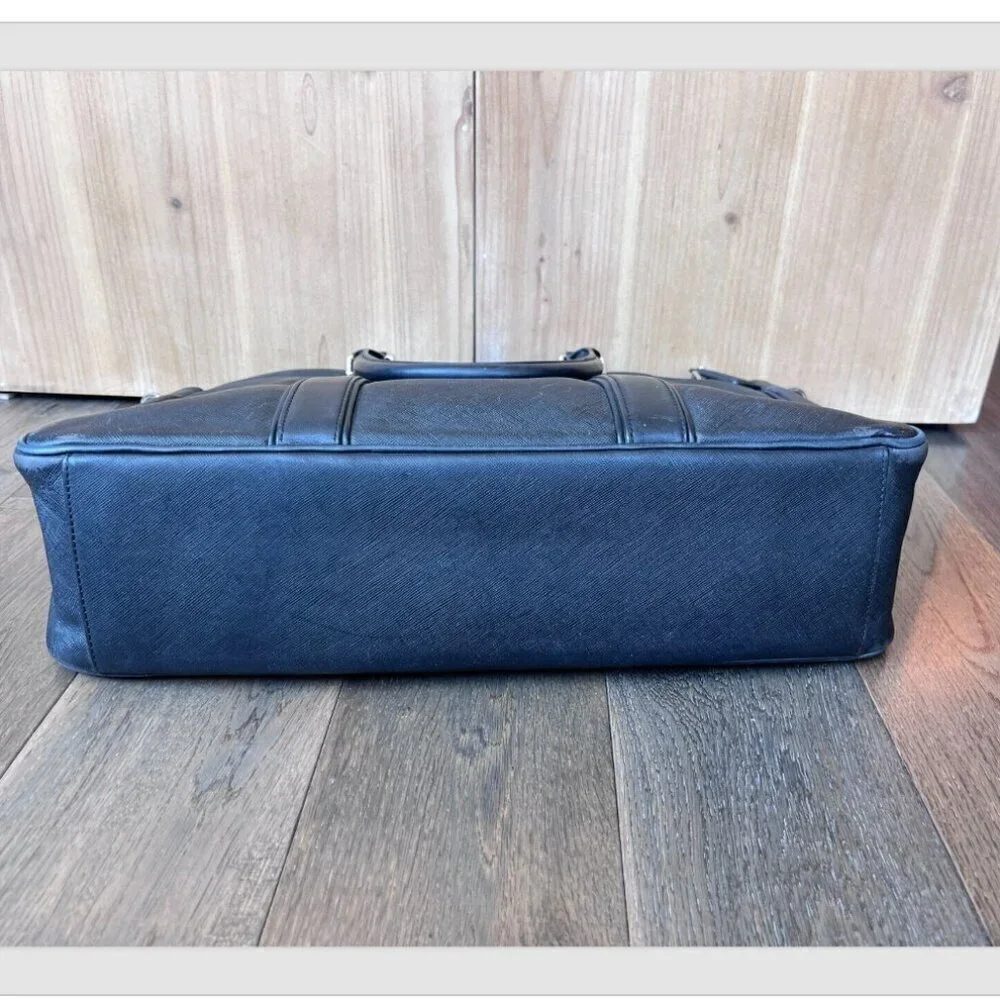 Coach Metropolitan Lexington Saffiano Leather Briefcase 71252 Black Laptop Bag